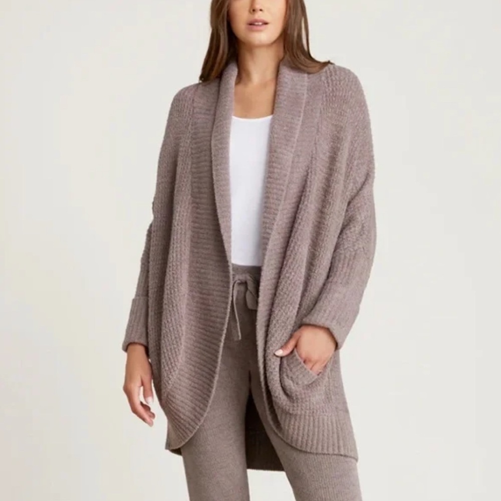 Barefoot Dreams Cozy Chic Chevron Ribbed Cardigan